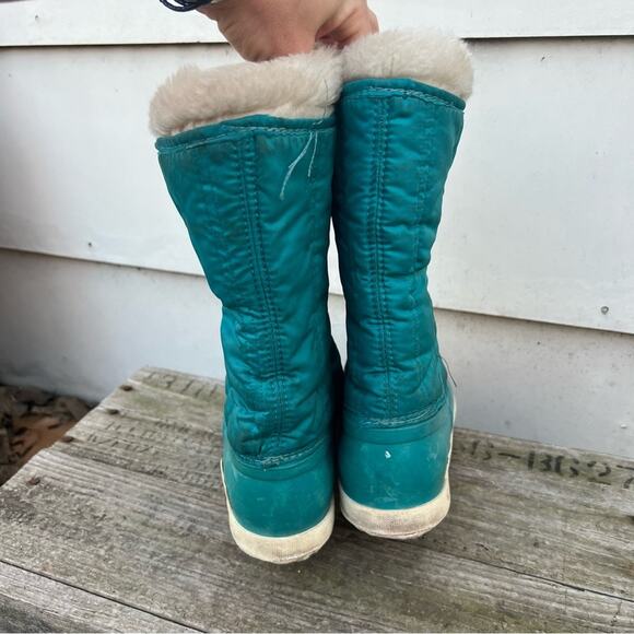 Vintage 90s Sorel Teal Zip Front Insulated Winter Duck Snow Boots - Picture 4 of 9